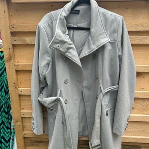 New Look Women's Light Gray Trench Coat